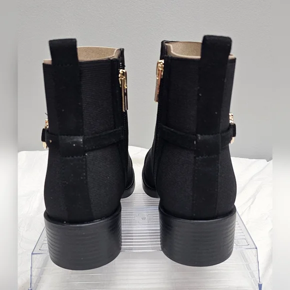TOMMY HILFIGER Women's Black Suede Imiera Zippered Ankle Boots Size 9.5 NEW - Picture 5 of 11